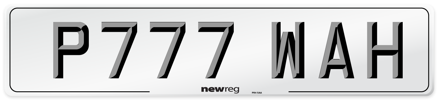 P777 WAH Number Plate from New Reg